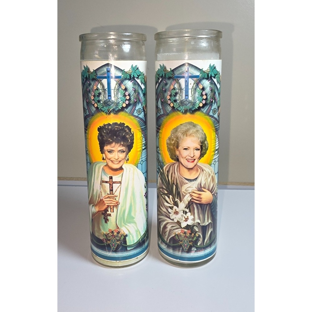 Set of 2 Golden Girls Inspired‎ Saint Prayer Candles | Pop Culture Novelty Decor